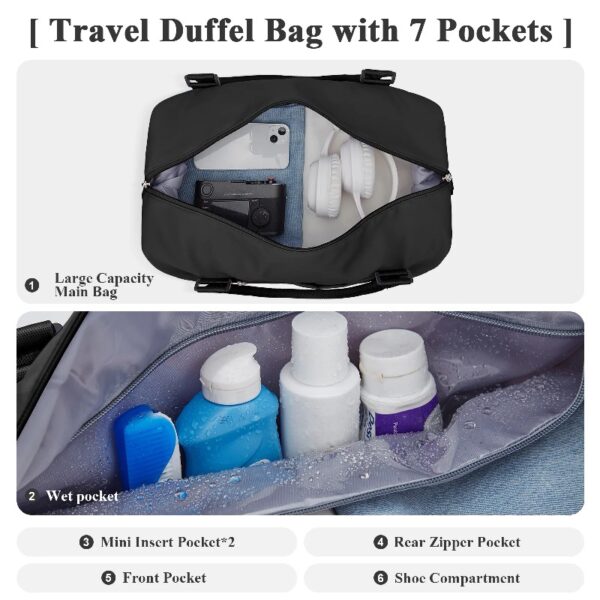 2fe3a841e81440cbab17b32d01769b1f Weekender Bags for Women, Travel Duffel Bags with Shoe Compartment,Personal Item Travel Bag for Airlines, Carry on Overnight Tote Bag for women,Beige&Brown