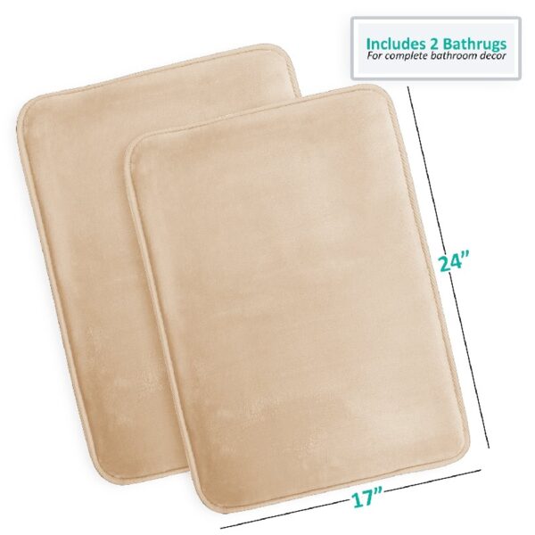 Nestl Set of 3 Absorbent Memory Foam Bath Mat Bathroom Rugs, Gray, Large 20