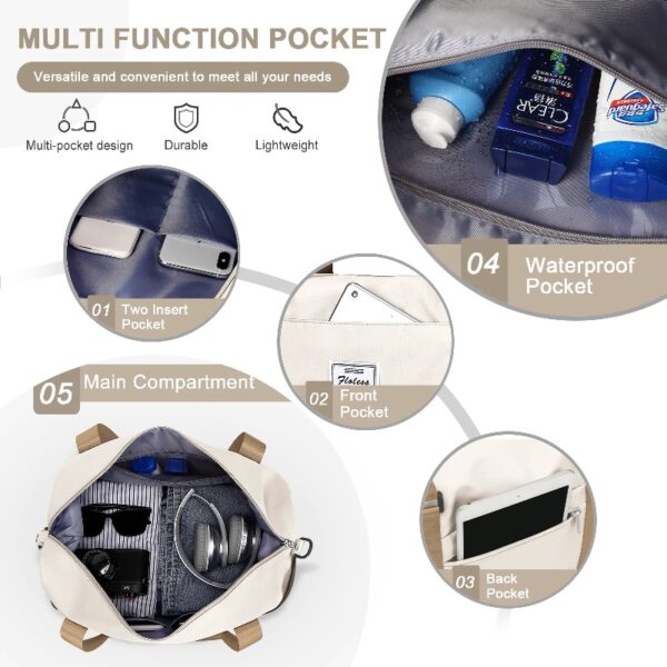 30090f2f448f413d87f7b32d0176a124 Weekender Bags for Women, Travel Duffel Bags with Shoe Compartment,Personal Item Travel Bag for Airlines, Carry on Overnight Tote Bag for women,Beige&Brown