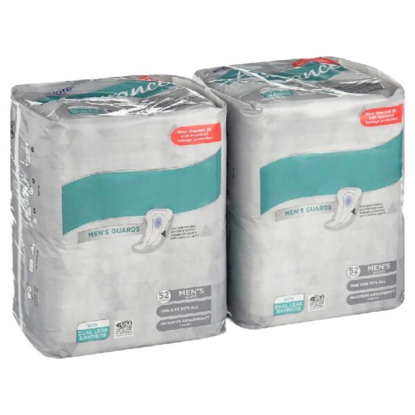 Men’s Guards, Maximum Absorbency, 104 Count (2 x 52 ct)