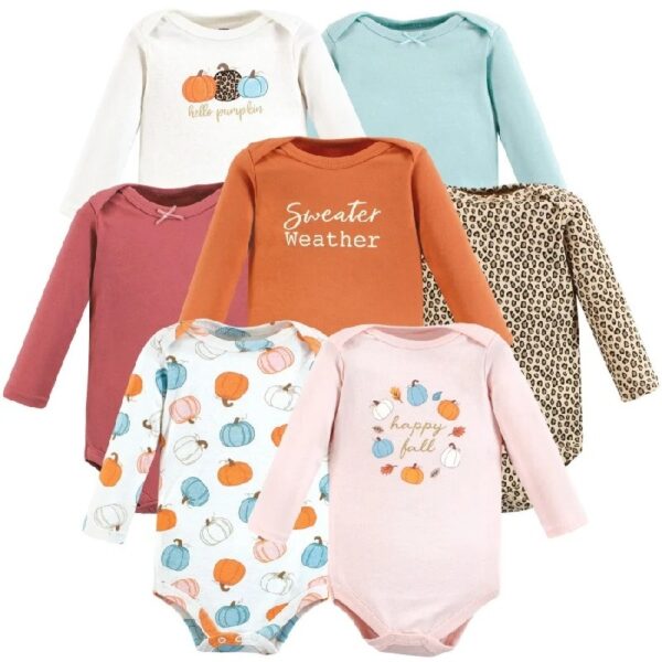 Cotton Long-Sleeve Bodysuits, 7-Pack, Preemie-24 Months