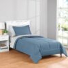 7 Piece Reversible Bed in a Bag Comforter Set with Sheets, Black, Queen