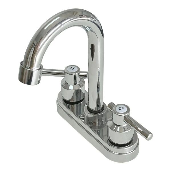 Bathroom Faucet 4inch 2 Handles Centerset Suit for 2 or 3 Mounting Holes, Lavatory Hot and Cold Mixer Tap, Mattle Black