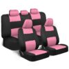 PolyPro Car Seat Covers Full Set in Charcoal on Black – Front and Rear Split Bench for Cars, Easy to Install Cover Set, Accessories Auto Trucks Van SUV