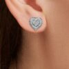 Natalia Drake 1/10 Cttw Diamond Heart Stud Earrings for Women in Sterling Silver
