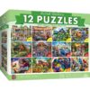 - Jigsaw Puzzle 12-Pack Bundle Set, Artist Gallery Collection Landscape and Animal Puzzles, Family Fun for Adults and Kids