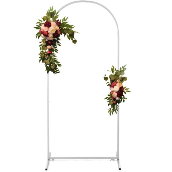 Garfans 7.9FT Wedding Arch  for Birthday Decoration Round Backdrop Stand Circle Balloon Arch Frame Halloween Christmas Parties Garland Stand White