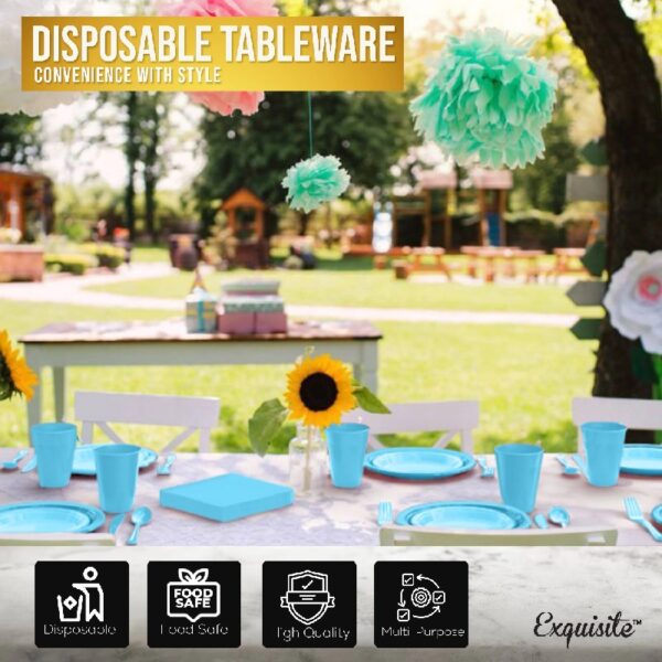Exquisite 350 Piece Easter Plastic Disposable Party Plates & Dinnerware Combo Set