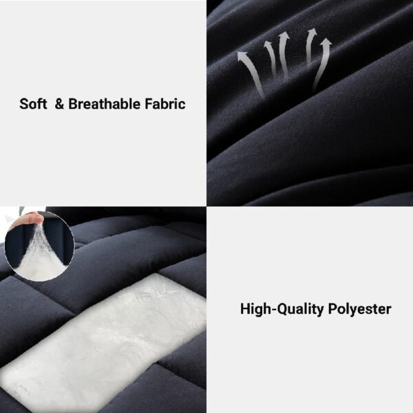 3 Pieces Bed in a Bag Comforter Set Duvet Insert,Reversible,Red/Black,Full Size Comforter Set-200GSM