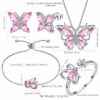 Purple Butterfly Jewelry Amethyst February Birthstone Jewelry Set Fine Necklace/Earrings 925 Sterling Silver Women Birthday Mother's Day Gifts
