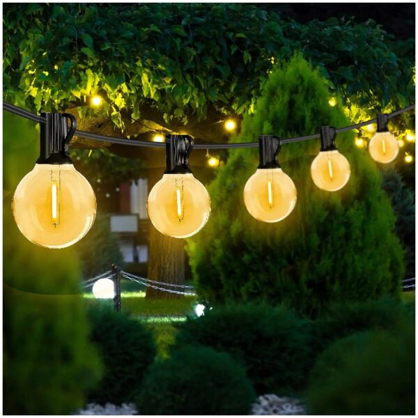 DAYBETTER Outdoor String Lights,100ft,with 50 G40 Edison Vintage Bulbs,Waterproof for Patio Garden Gazebo Bistro Cafe Backyard