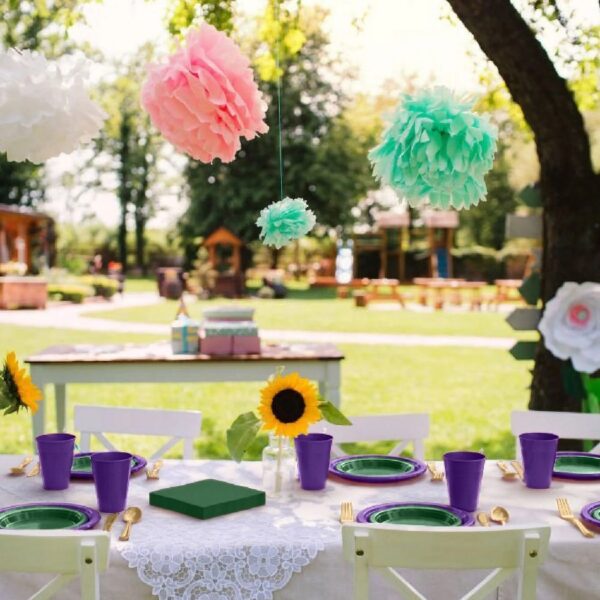Exquisite 350 Piece Easter Plastic Disposable Party Plates & Dinnerware Combo Set