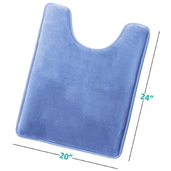 Nestl Set of 3 Absorbent Memory Foam Bath Mat Bathroom Rugs, Gray, Large 20
