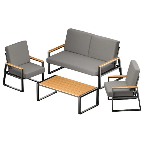3 Pieces Patio Chairs Set with Glass-Top Coffee Table, Outdoor Bistro and Patio Furniture Set for Porch|Backyard|Balcony, Black