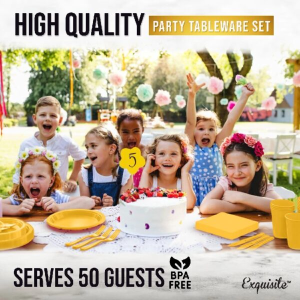 Exquisite 350 Piece Easter Plastic Disposable Party Plates & Dinnerware Combo Set