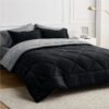 Light Purple Queen Comforter Set - 7 Pieces Reversible Queen Bed in a Bag, Queen Bed Set Light Purple and Grey with Comforters, Sheets, Pillowcases & Shams