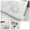 1 Roll Kitchen Waterproof And Oil Resistant Wall Stickers, Grey Marble Pattern Thickened Heat-Resistant Stickers For Range Hood Renovation, Cuttable DIY Wallpaper For Kitchen Cabinet Stove Countertop