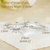 1 Carat Wedding Ring Sets Infinity Band Princess Sterling Silver Rings for Women CZ Size 7