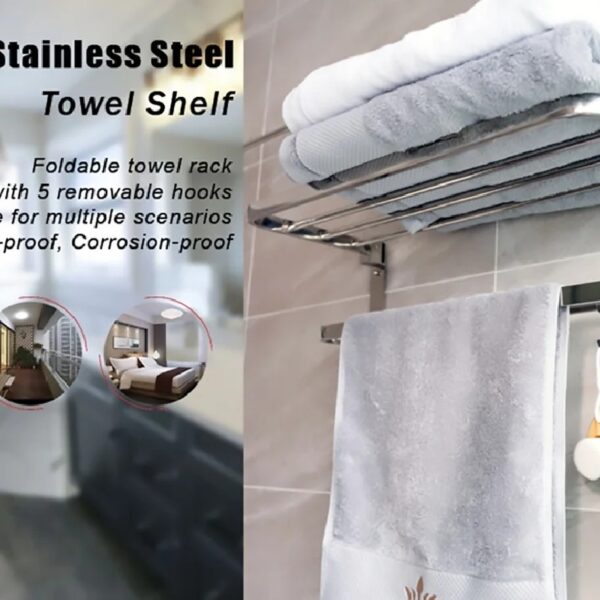 Towel Rack for Bathroom Towel Holder for Bathroom Wall Mounted,Black Towel Bar Storage