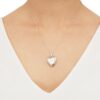 Brilliance Fine Jewelry Mother of Pearl with Cross Locket Heart Pendant in Sterling Silver, 18