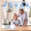Humidifiers for Bedroom, Ultra Quiet Cool Mist Humidifier for Baby, Ultrasonic Air Humidifier with Auto Shut off, Adjustable 360° Rotation Nozzles, White