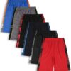Cookie's Boys' 6-Pack Athletic Shorts With Pockets - red/multi, 14 - 16 (Big Boys)