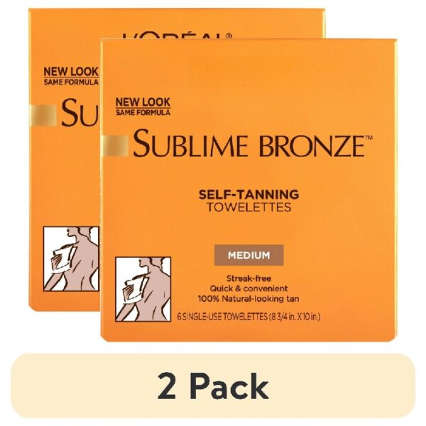 (2 pack) Sublime Bronze Self-Tan Towelettes, Gradual Self Tanner, 6 Count Kit