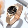 Women Watch Fashion Rose Gold Diamond Analog Quartz Female Watch for Women Luxury Dress Ladies Stainless Steel Luminous Waterproof Date Wrist Watches Green Dial