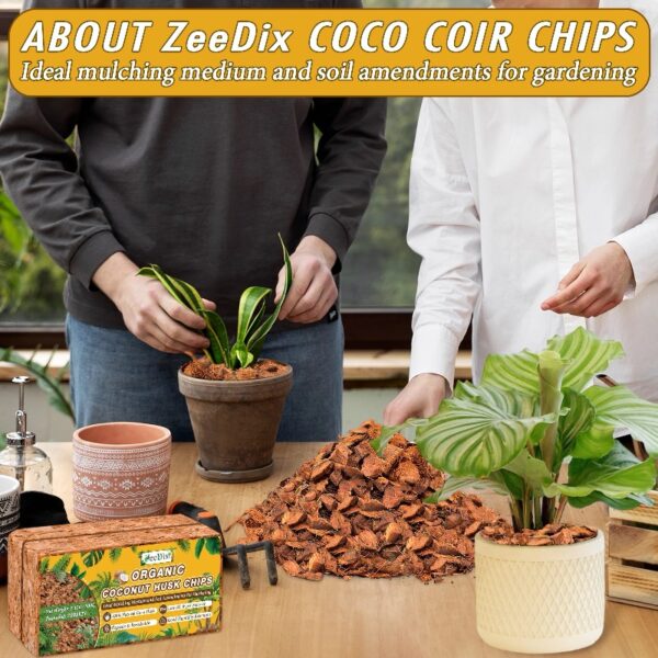8 Pcs Coco Coir Chips Bricks Growing Medium, Low EC, pH Balanced, 100% Organic Coconut Fiber, 1.1LB