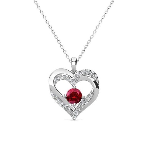 Forever March Birthstone 18k White Gold Plated Women's Necklace, Swarovski Crystals