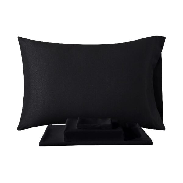 7 Piece Reversible Bed in a Bag Comforter Set with Sheets, Black, Queen