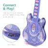 19in Kids Flash Guitar, Pretend Play Musical Instrument Toy for Toddlers w/ Mic, Stand - Navy