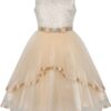 Flower Girls Dress Blue Belted Wedding Party Bridesmaid 12