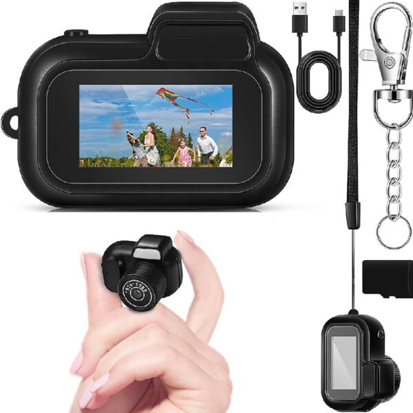 Mini Keychain Camera, 1080p HD Retro Portable Photo Video Camera, Micro Mini DV/Camcorder, Micro Video Camera Camcorder for Indoor Outdoor (32G)