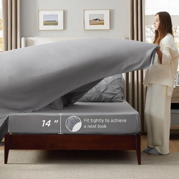 Dorm Bedding Twin Comforter Set - 5 Pieces Pintuck Bed in A Bag with Comforters, Sheets, Pillowcases & Shams