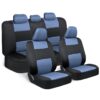 PolyPro Car Seat Covers Full Set in Charcoal on Black – Front and Rear Split Bench for Cars, Easy to Install Cover Set, Accessories Auto Trucks Van SUV