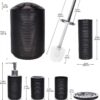 Bathroom Accessories Sets 6 Piece Bath Ensemble Includes Soap Dispenser, Toothbrush Holder, Toothbrush Cup, Soap Dish for Decorative Countertop and Housewarming Gift, Dark Blue