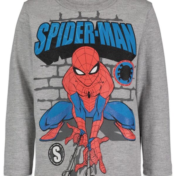 Spider-Man Little Boys 2 Pack Long Sleeve T-Shirts Toddler to Big Kid