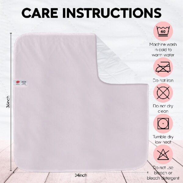 Reusable Washable Underpads - Pack of 4 Large Bed Pads with Waterproof Backing, 34