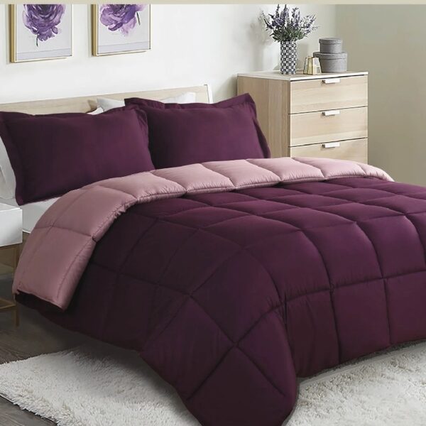 Light Weight Down Alternative Comforter Set, Queen, Green, Reversible