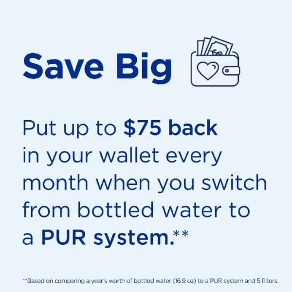 PLUS Faucet Mount Water Filtration System, Horizontal, Black/Chrome, PFM200B