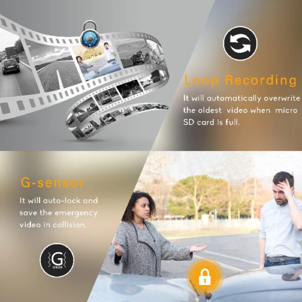 1080P Mirror Dash Cam for Car, 10