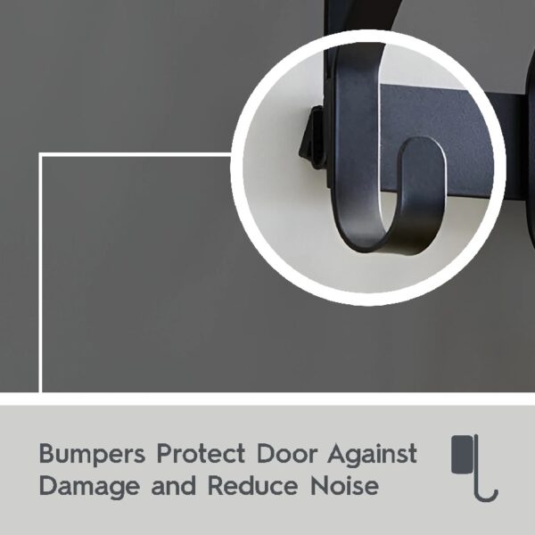 SnugFit Over-the-Door Hook Rack with 6 Double Hooks, Matte Black
