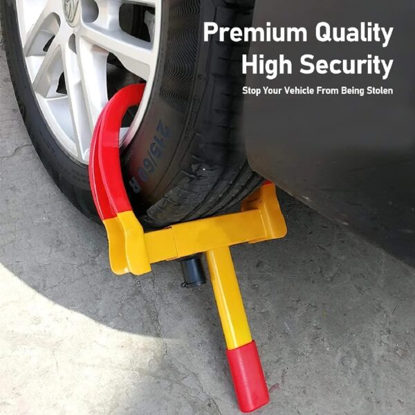 Heavy Duty Trailer Lock Wheel Clamp, Universal Security Tire Lock, Adjustable Anti Theft Lock for Trailers SUV Boats ATVs Motorcycles Golf Cart