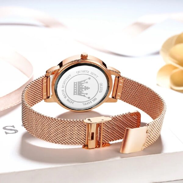 Women Watch Fashion Rose Gold Diamond Analog Quartz Female Watch for Women Luxury Dress Ladies Stainless Steel Luminous Waterproof Date Wrist Watches Green Dial