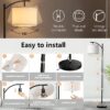 Floor Lamp, 62.2 in Tall, 1-Light, Modern, Beige Linen Shades