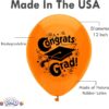 PMU Graduation Balloons 11 Inch PartyTex Premium Emerald Green with All-Over Print White Grad Caps-Confetti and Streamers Pkg/100