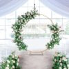Garfans Wedding Arch Circle Balloon Arch Frame Round Backdrop Stand for Parties Birthday Wedding Christmas Balloon Garland Stand Gold Wedding Arch for Ceremony 6.6FT
