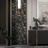 17.3-in x 393-in Floral Wallpaper Peel and Stick Floral Black Wallpaper Self Adhesive Flower Wall Paper Contact Paper Home Decor Wall Covering Old Furniture Renovation