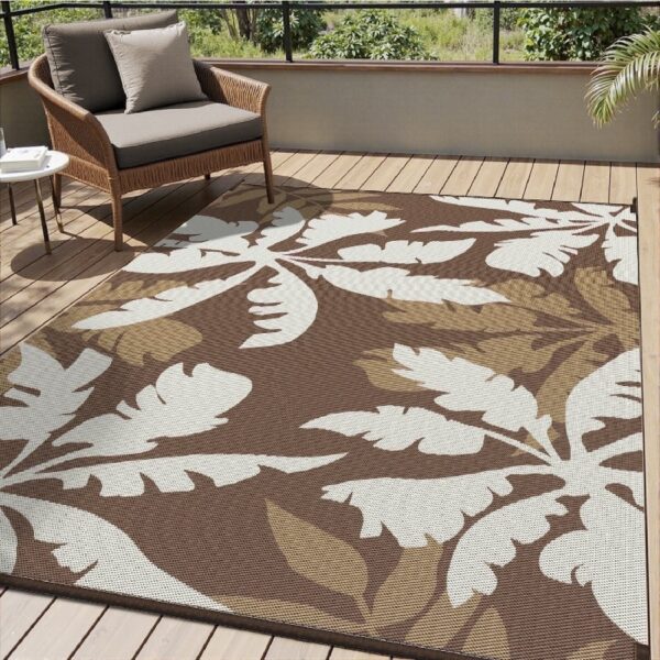 Outdoor Rug Carpet 5'x8' Waterproof Reversible Patio Rug Portable Indoor Outdoor Rug Plastic Straw Rug for Beach RV Camping Garden Picnic Deck Backyard Porch Decor Black